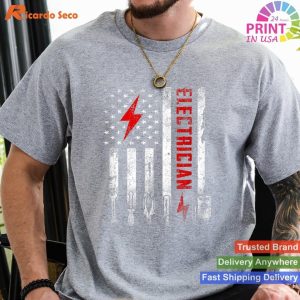 American Flag Electrician Patriotic T-Shirt Perfect Gift