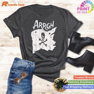 Argh Pirate Skull And Crossbones Jolly Roger Argh Pirate T-shirt