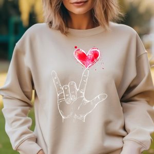 ASL Heart Expressing Love in Sign Language for Valentine is