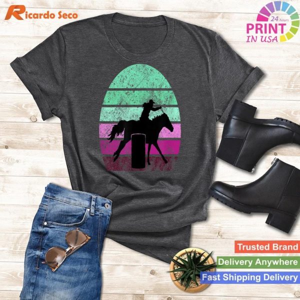 Barrel Racing - Horse Lover - Vintage Sunset - Country Girl T-shirt