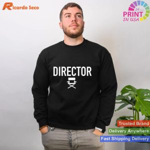 Best Film Crew T-Shirt - Director in the Corner with Chair Design
