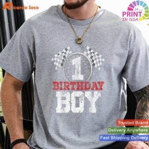 Birthday Boy 1 One Race Car 1st Birthday Racing Car Driver T-shirt