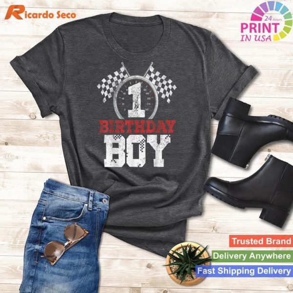 Birthday Boy 1 One Race Car 1st Birthday Racing Car Driver T-shirt