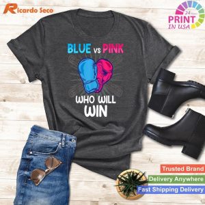 Blue Vs Pink Who Will Win Baby Shower Boxing Gender Reveal T-shirt