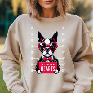 Boston Terrier Love I Steal Heart Valentine is Tee
