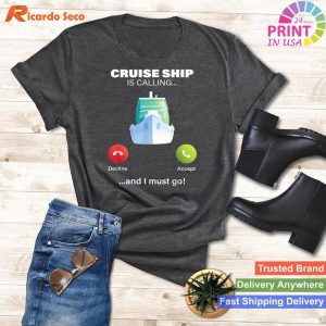 Calling of the Sea Funny Cruise Graphic T-shirt