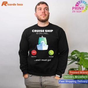 Calling of the Sea Funny Cruise Graphic T-shirt