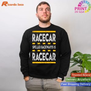 Car Racing Gifts Racing Racecar Spelled Backwards T-shirt