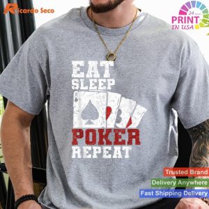 Casino Poker Card Player Eat Sleep Poker Repeat T-shirt