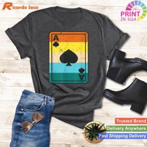 Casino Poker Player Retro Play Cards Ace of Spades T-shirt