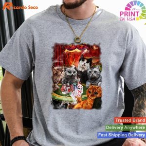 Cats Playing Poker Cat Kitty Cards Player T-shirt
