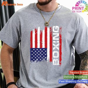 Celebrate Your Patriotism with American Flag Boxing T-shirt - Stylish and Statement-Making