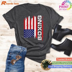 Celebrate Your Patriotism with American Flag Boxing T-shirt - Stylish and Statement-Making