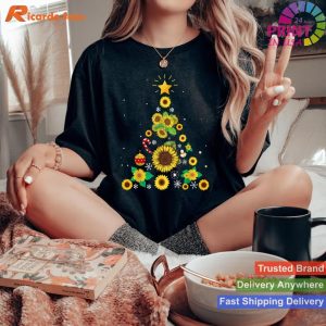 Cheerful Sunflower Christmas Tree Shirt â€“ Cute and Festive
