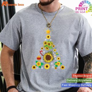 Cheerful Sunflower Christmas Tree Shirt â€“ Cute and Festive
