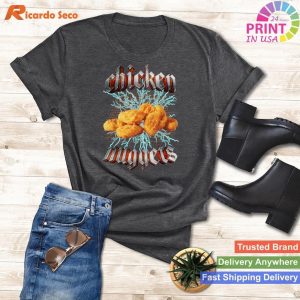 Chicken Nuggets Heavy Metal World Tour Hardcore Music T-shirt - Humorous Heavy Metal Tee