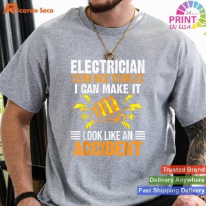 Cool Lineman Gag Funny Electrician Quote T-shirt for Men
