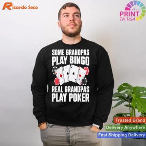 Cool Poker Lover Art Grandpa Casino Gambler T-shirt