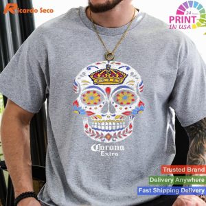 Corona Extra Sugar Skull Premium T-shirt Stylish Skull Design