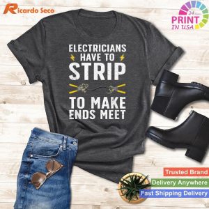 Creative Electrician Design T-shirt with Electrical Tools