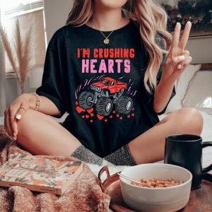 Crushing Hearts Monster Truck Valentine is Tee for Toddlers