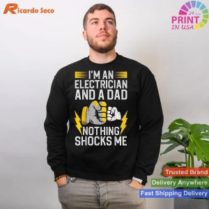 Daddy Electrician Funny Design T-shirt for Electrical Engineers