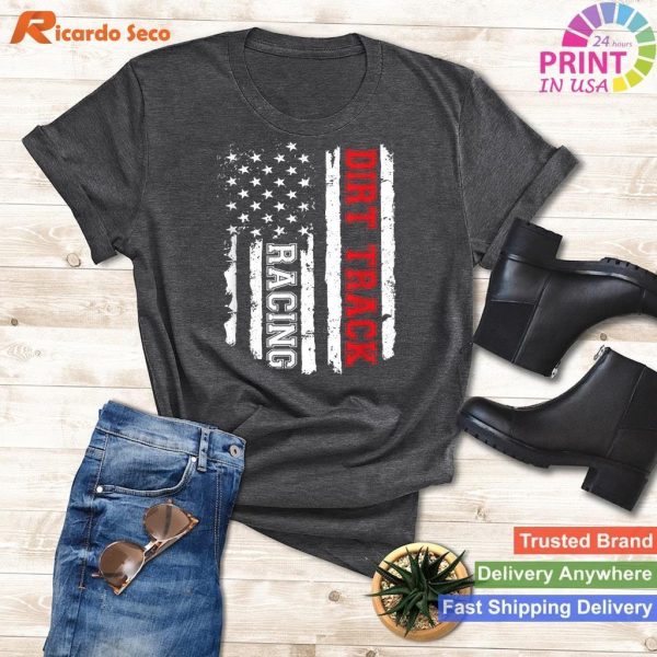 Dirt Track Racing American Flag T-shirt