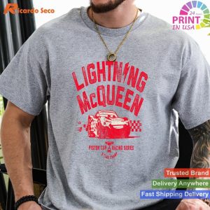 Disney Pixar Cars 3 Lightning Mcqueen Racing Vintage Poster T-shirt