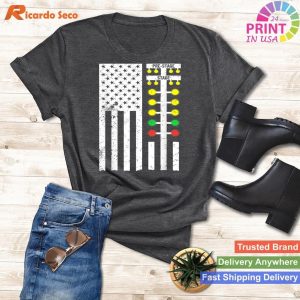 Drag Racing Flag American Drag Racer Drag Strip Tree Light T-shirt