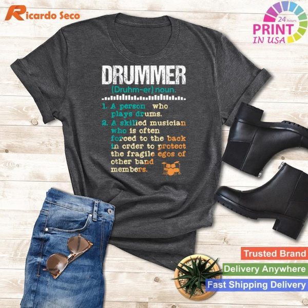 Drummer Definition - Funny Percussionist Drums Musician T-shirt