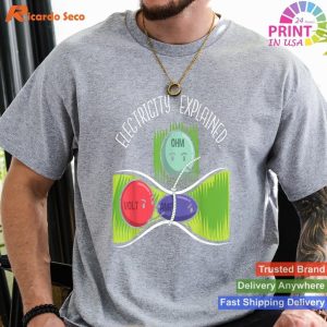 Educational Electrician T-Shirt Electricity Explained