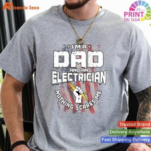 Electrician Dad Unique Back Design T-Shirt for Repairmen