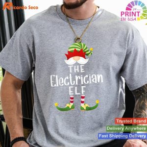 Electrician Elf Group Funny Christmas Pajama Party T-Shirt