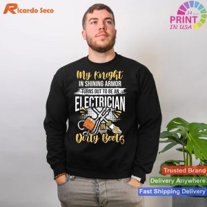 Electrician Wife & Girlfriend Loving Support T-Shirt