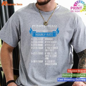 Electrician's Funny Hourly Rate Design T-Shirt
