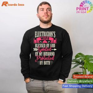 Electrician's Wife Special Design T-Shirt with Back Print