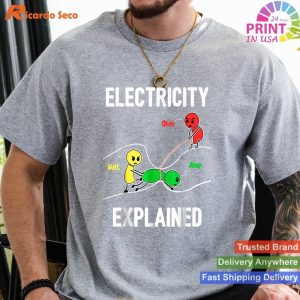Electricity Explained with Humor Ohm, Volt, Ampere Electrician T-Shirt