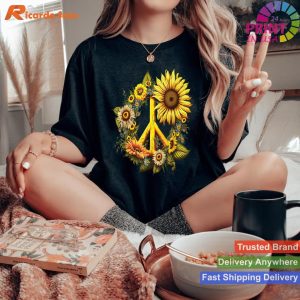 Even More Hippie Vibes - Daisy Peace Sign Retro Flower Sunflower Shirt
