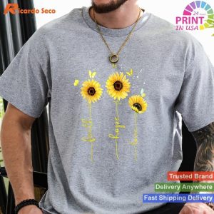 Faith, Hope, Love - Christian Sunflower T-Shirt for Women