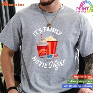 Family Movie Night T-Shirt - Cinema Popcorn Design for Movie Lovers