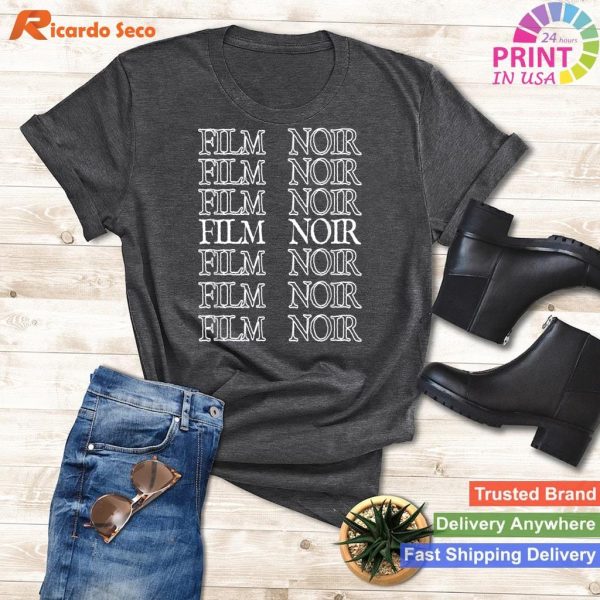 Film Noir Lover T-Shirt - 'I Love Film Noir' - Ideal for Cinephiles