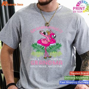 Flamingo Granny Grandmingo Grandmother T-shirt