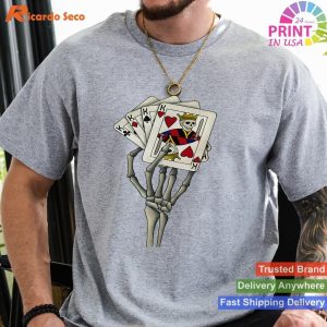 Four of A Kind Quads Poker Skeleton Hand T-shirt