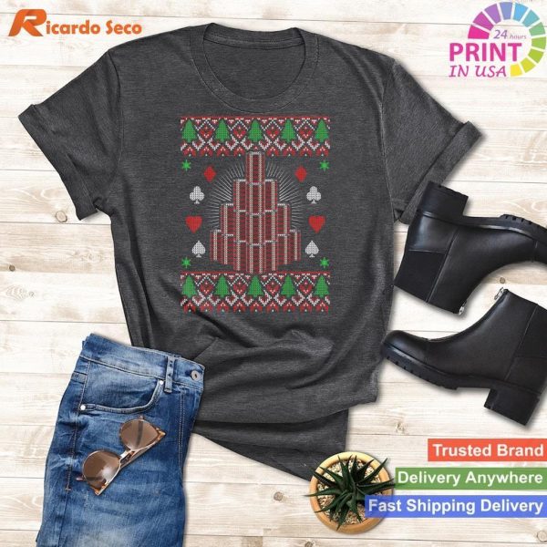 Funny Christmas Poker Chips Ugly Sweater Casino All In T-shirt