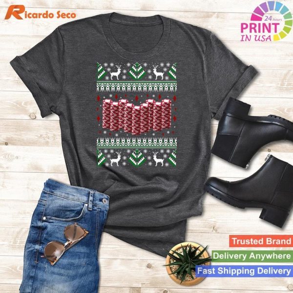 Funny Christmas Poker Chips Ugly Sweater T-shirt