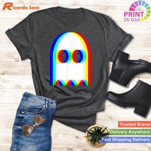 Funny Ghost Trippy Vaporwave Halloween Techno Rave EDM Music T-shirt