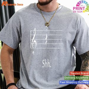 Funny Music Shirt Shh Quarter Rest and Fermata T-shirt