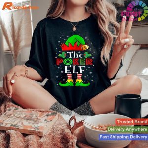 Funny Poker Elf Group Christmas Pajama Party 2022 T-shirt