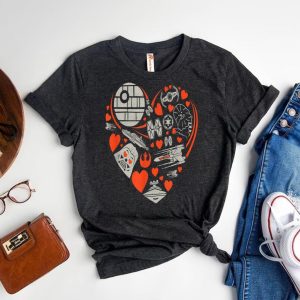 Galactic Love Star Wars Valentine is Day Heart in the Galaxy Tee