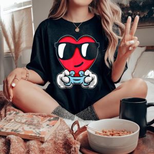 Gamer Heart Valentine is Day Special Video-Game Controller Tee